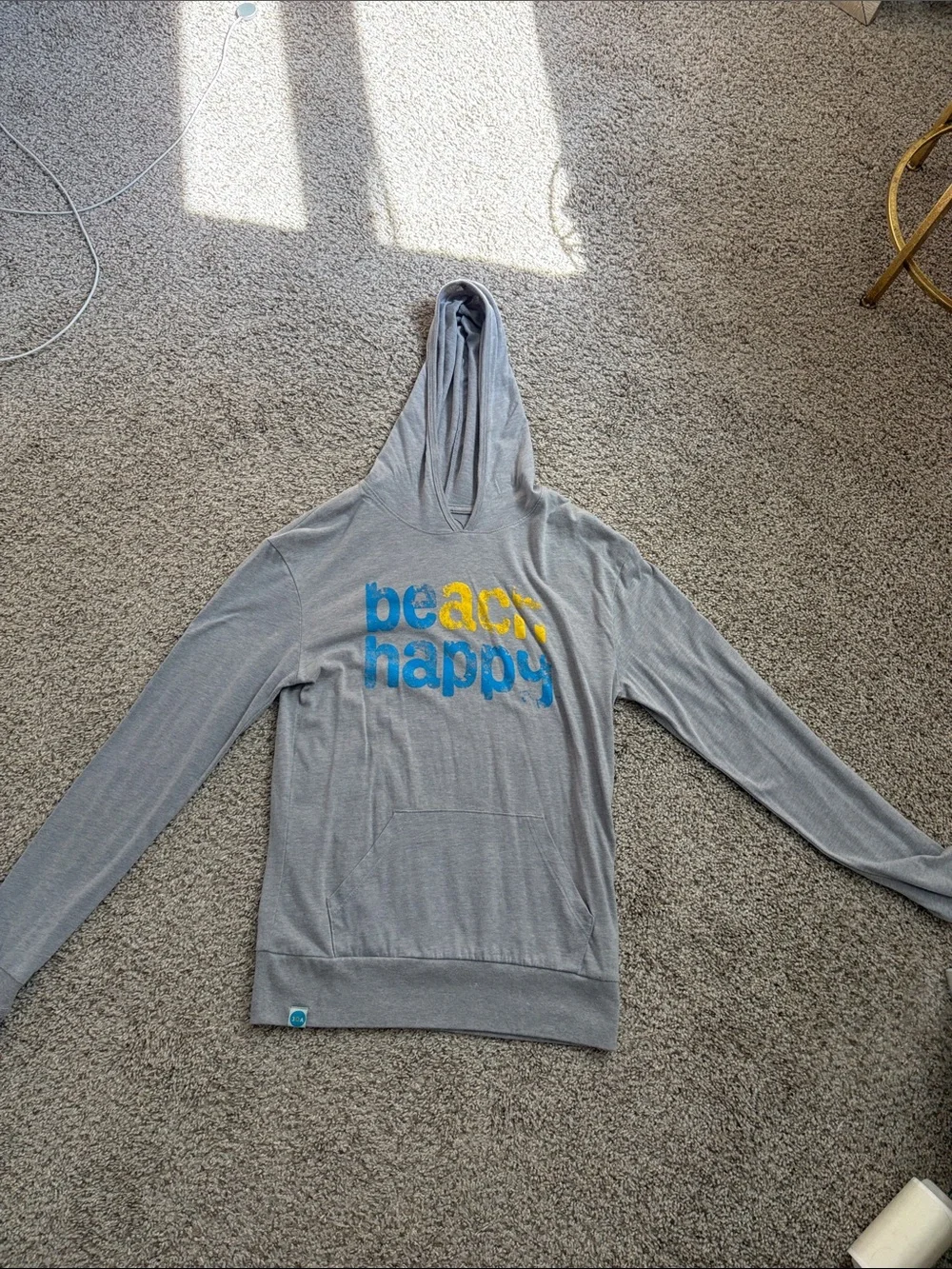 Beach Happy Men's Gray Hooded Sweater